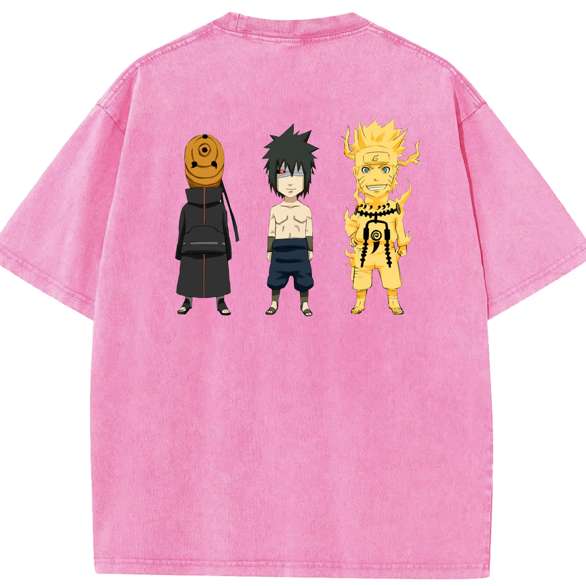 （画像用） NARUTO -ナルト- うちは サスケ Uchiha Sasuke 綿100% ヴィンテージ風 半袖Tシャツ（背面プリント）